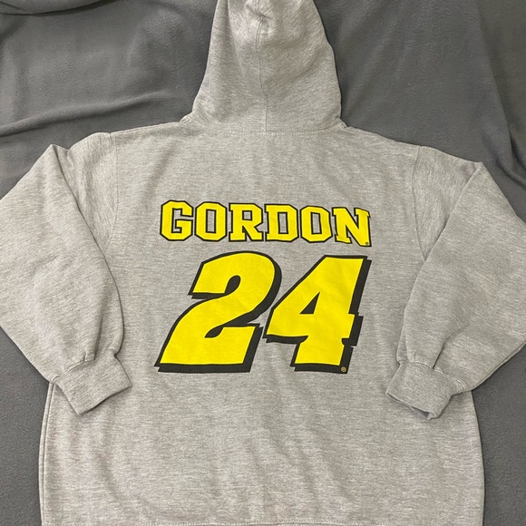 Jeff Gordon #24 NASCAR XL Full Zip Gray Hooded Jacket - Picture 8 of 14